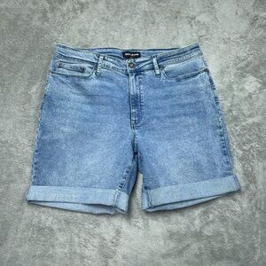 DKNY Jeans Womens Blue Denim Cuffed Shorts Size 12 Casual Style d0540